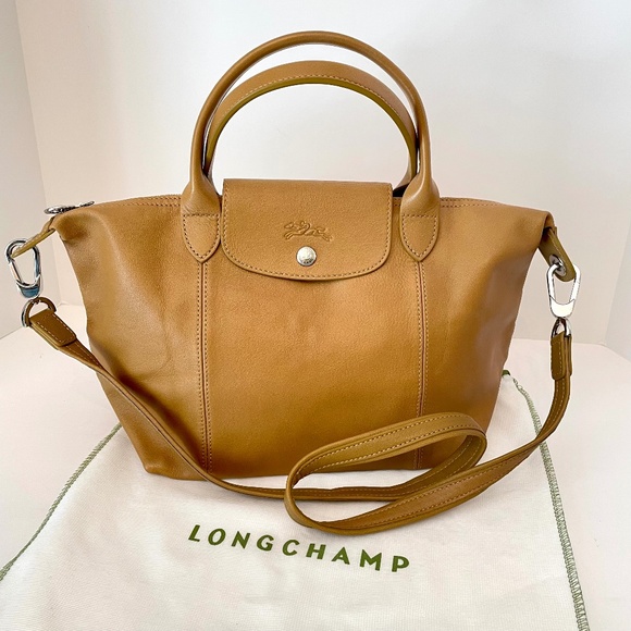 Longchamp Handbags - Longchamp Le Pliage Cuir Lambskin CUMIN small leather bag